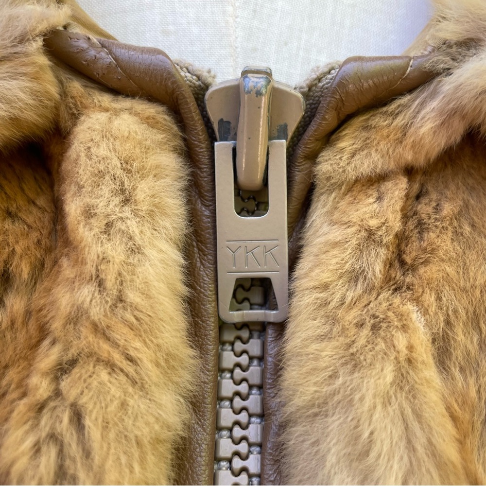 Vintage Brown Fur Coat Zip Up Arnold Rosenkranz - Picture 4 of 10